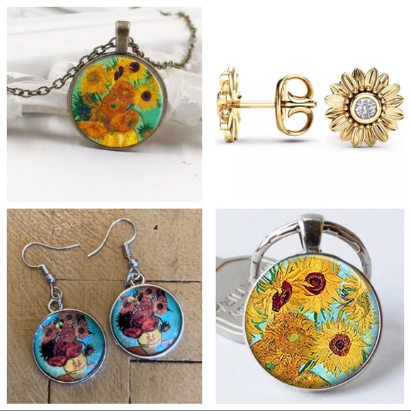 You Are My Sunshine Sunflower Necklace Silver Gold - Picture 8 of 8